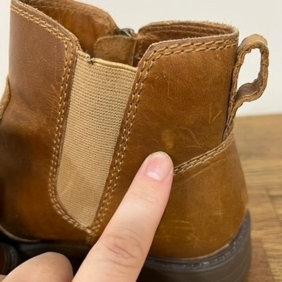 Cougar Womens Chelsea Boots 7 Brown Leather Ankle Zip Chunky Tan Zip Outerwear - Picture 15 of 16